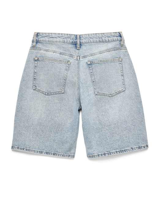 NA-KD Mid waist loose denim shorts in light blue, 5 of 5