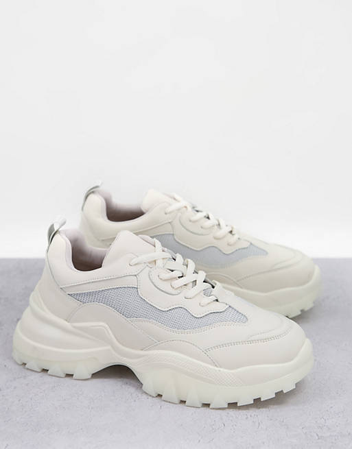 NA-KD milky rubber sole trainers in natural