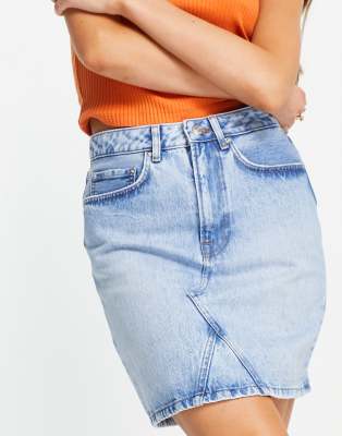 NA-KD mini denim skirt in light wash - ASOS Price Checker