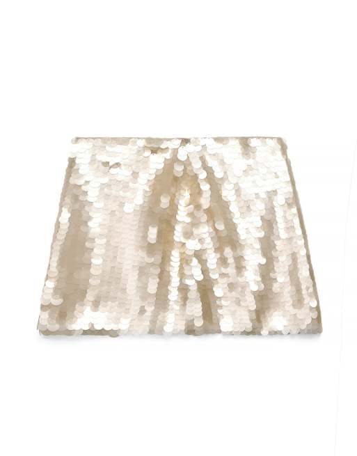 NA-KD Mini skirt with sequins in cream, 5 of 5