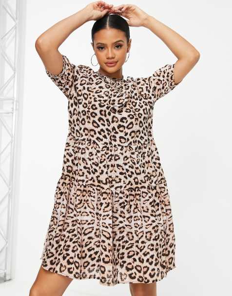 NA-KD - Minikjole med flæser i leopard - view 1