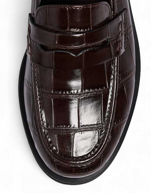 NA-KD mocassins chunky effet croco marron, 4 de 4