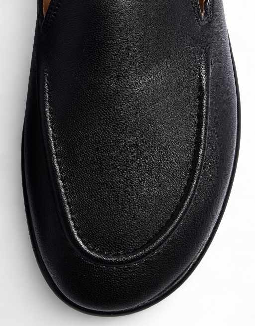 NA-KD mocassins en cuir arrondis noirs, 4 de 5