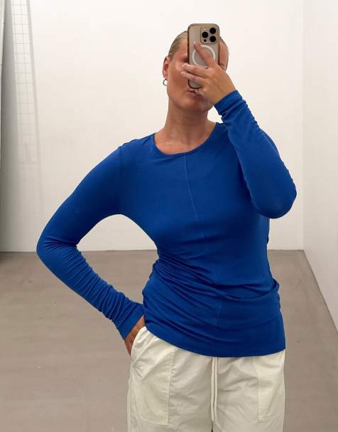 NA-KD Modal double layered top in blue - view 1