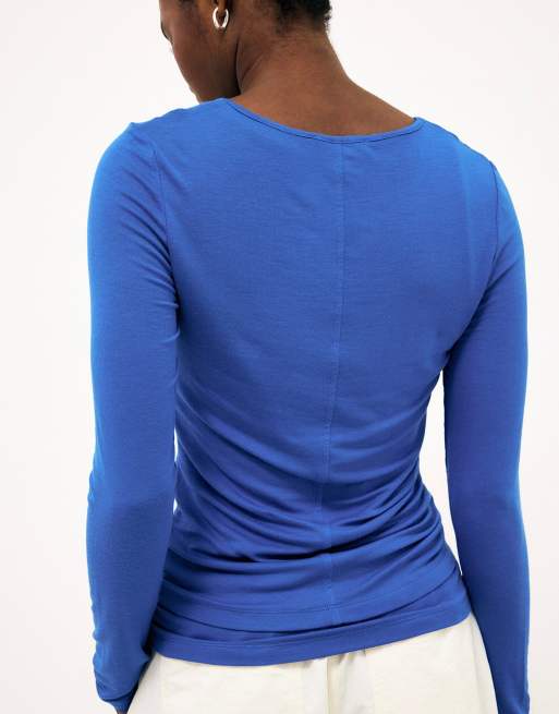 NA-KD Modal double layered top in blue, 3 of 5