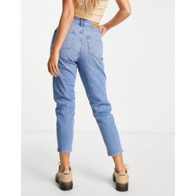 NA-KD – Mom-Jeans aus Bio-Baumwolle in Hellblau