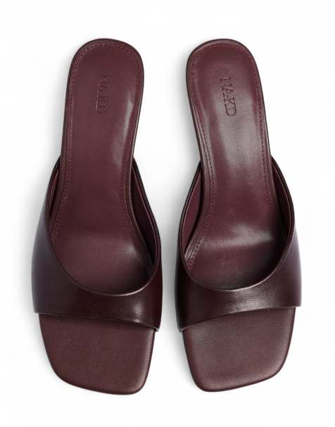 NA-KD mules en cuir bordeaux - view 1