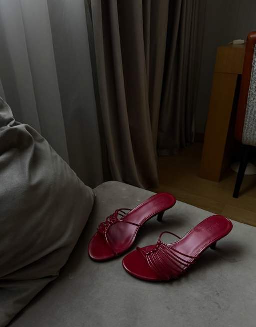 NA-KD Mules mit Riemchendetails in Mohnrot, 5 von 5