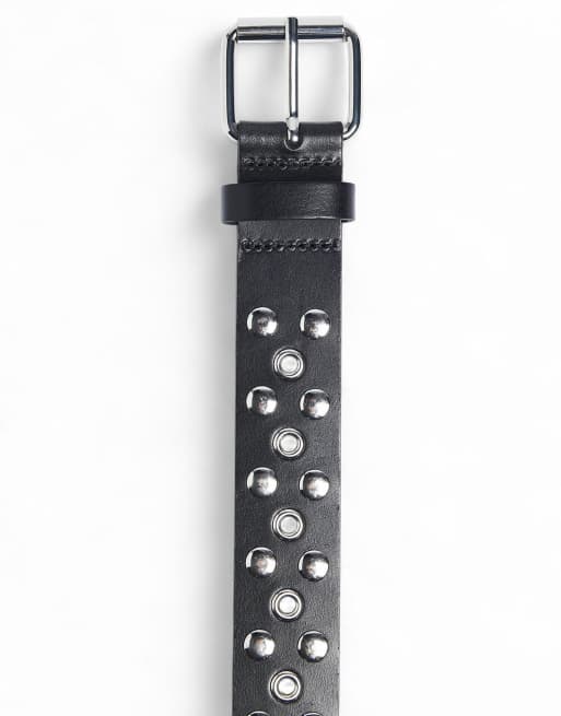 NA-KD - Naomi Anwer - Ceinture en cuir à clous - Noir, 3 de 4