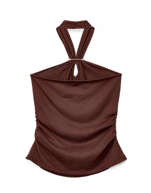 NA-KD Neckholder-Top mit Schnalle in Braun, 5 von 5