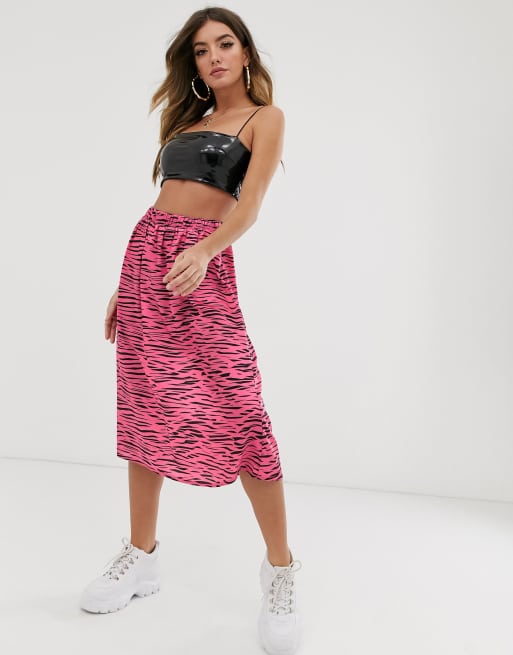 NA KD neon animal print midi skirt ASOS