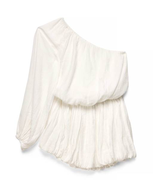NA-KD One shoulder mini dress in white, 5 of 5