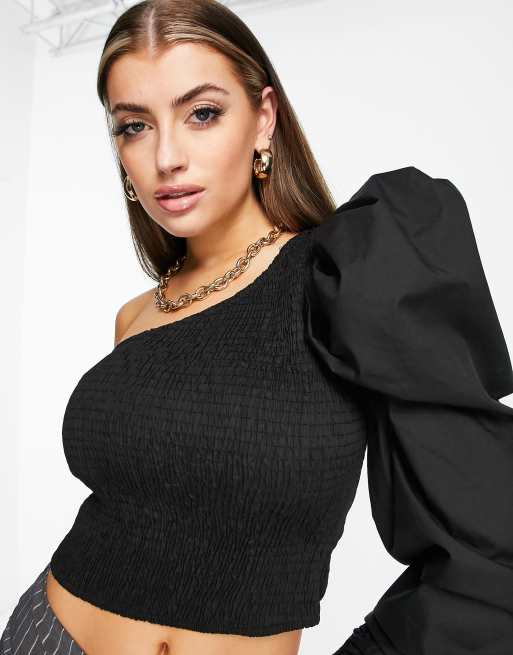 Long sleeve puff online shoulder top