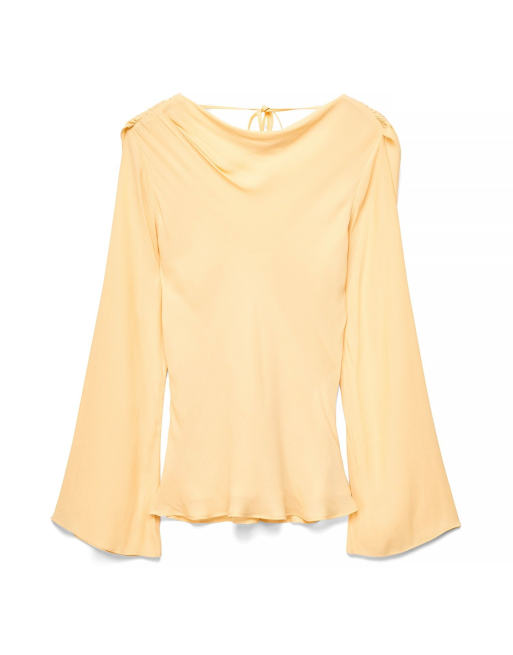 NA-KD Open back draped top in sand, 4 of 5