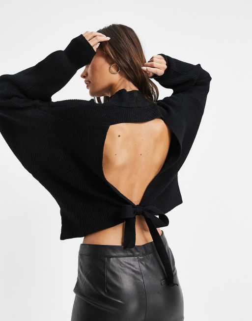 Black on sale backless jumper