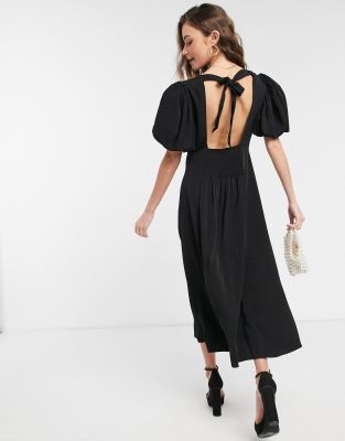 asos black backless dress