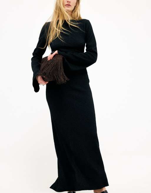 NA-KD Open back structured dress in black, 2 of 5