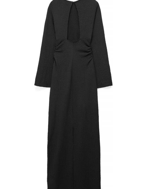 NA-KD Open back structured dress in black, 5 of 5