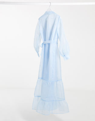 light blue wrap dress maxi