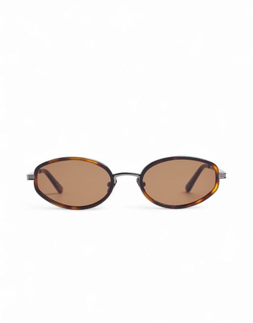 NA-KD Oval frame sunglasses in brown, 2 of 5
