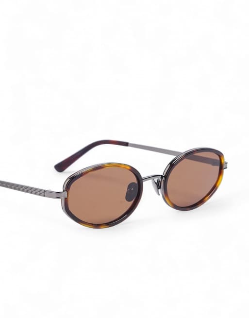 NA-KD Oval frame sunglasses in brown, 5 of 5