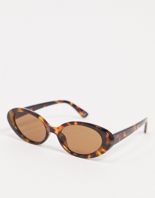 NA-KD oval sunglasses in tortoise shell