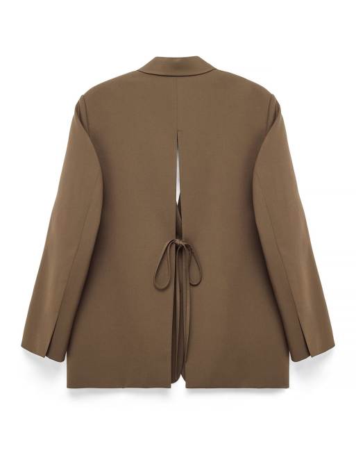 NA-KD – Oversize-Blazer in Hellbraun mit Bindedetail am Rücken, 5 von 5