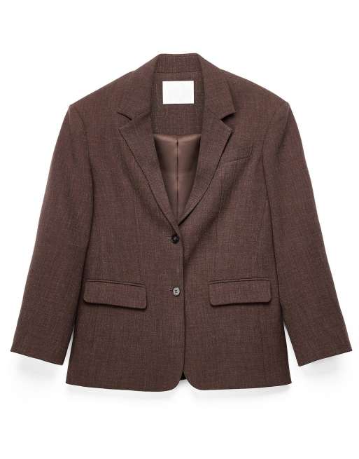 NA-KD Oversize-Blazer mit Knopfdetail am Rücken in Braun, 5 von 5