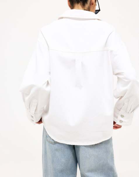 NA-KD – Oversize-Jeanshemd in Weiß - view 1