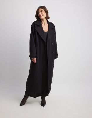 NA-KD - Oversize-Trenchcoat in Schwarz