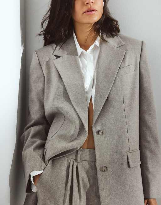 NA-KD Oversized blazer in greige, 3 of 5