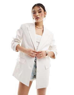 NA-KD NA-KD oversized blazer in off-white