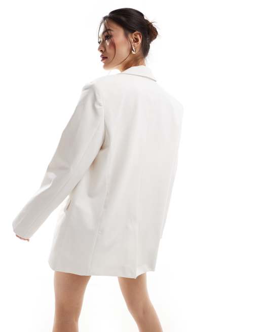 NA KD oversized blazer in off white ASOS