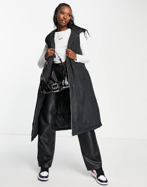NA-KD - Oversized foret vest med hætte i sort