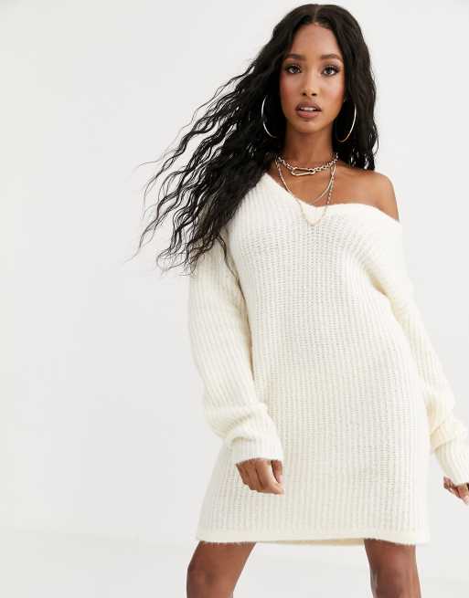 Oversized off the shoulder jumper dress sale