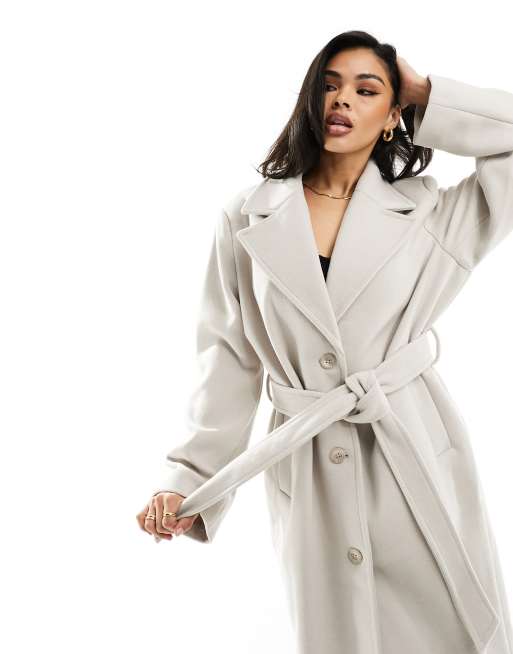 Light beige cheap wool coat