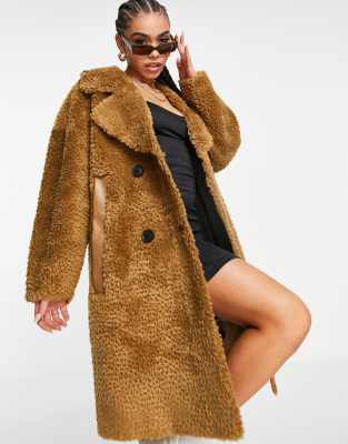 oversized teddy faux fur coat