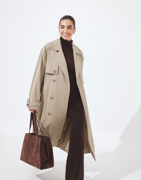 NA-KD Oversized trenchcoat in beige - view 1