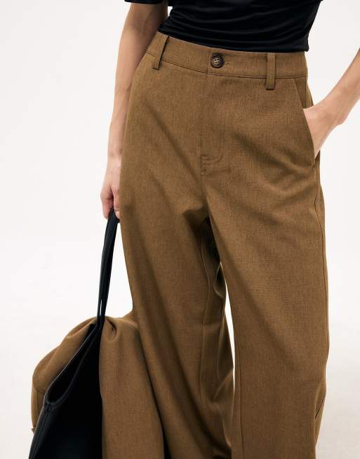 NA-KD pantalon barrel relaxed marron foncé, 3 de 5