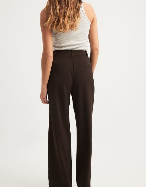 NA-KD pantalon de costume large taille haute marron, 2 de 5