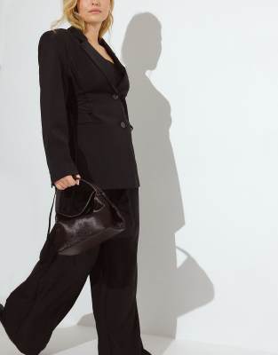 NA-KD - Pantalon de tailleur ample à taille haute - Noir 36