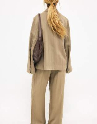 NA-KD - Pantalon décontracté en lyocell mélangé - Taupe-Marron