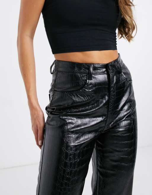 Pantalon simili cuir effet croco new arrivals