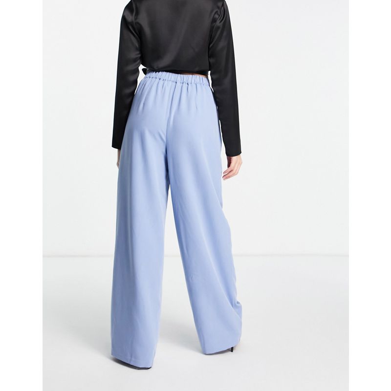 Zf92m Pantaloni e leggings NA-KD - Pantaloni con elastico in vita e fondo ampio blu polvere