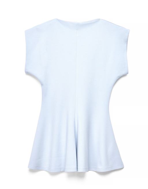 NA-KD Peplum jersey top in light blue, 4 of 5