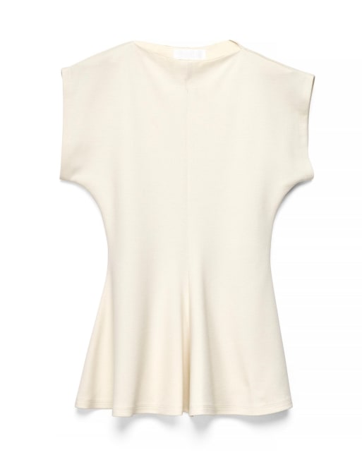 NA-KD Peplum jersey top in white, 4 of 5