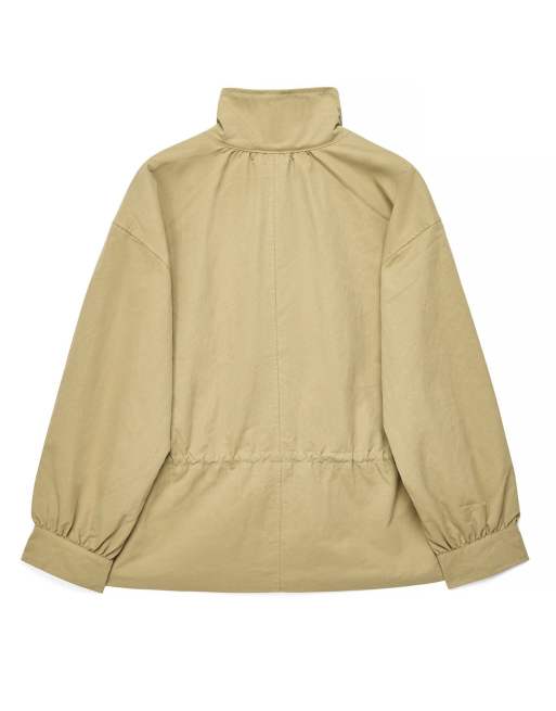 NA-KD Peplum trenchcoat in beige, 4 of 5
