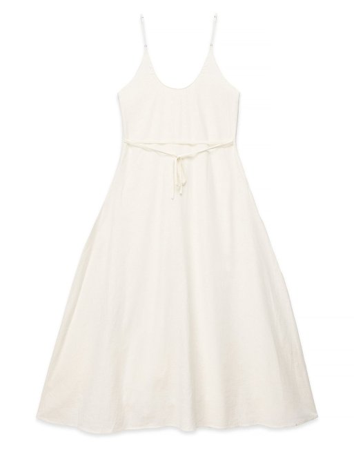 NA-KD Pintuck detail strap midi dress in offwhite, 5 of 5