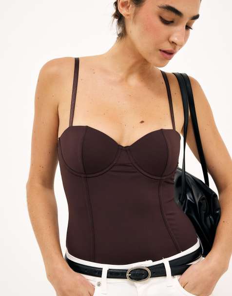 NA-KD Plain micro body in brown - view 1