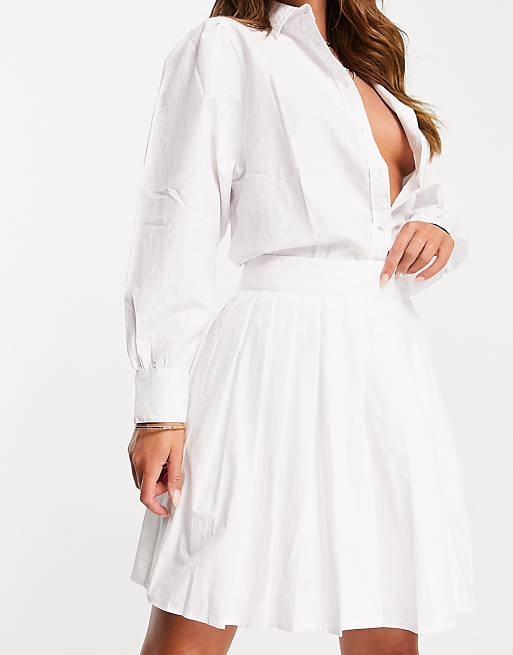 NA-KD pleated tennis mini skirt in white 